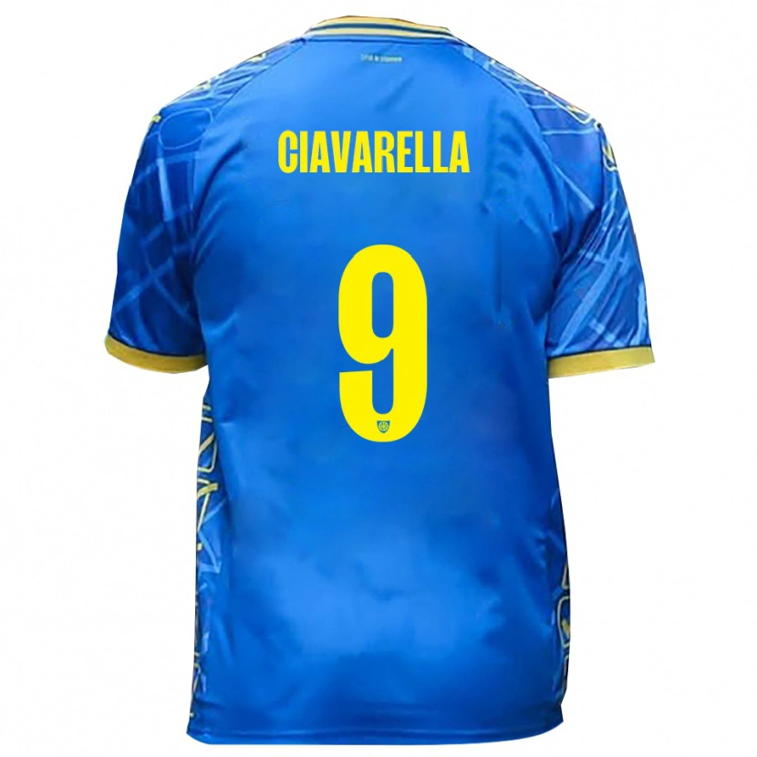 Danxen Niño Camiseta Jacopo Ciavarella #9 Azul Cielo Amarillo 1ª Equipación 2025/26 La Camisa