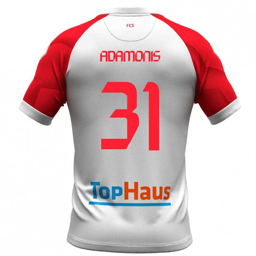 Danxen Niño Camiseta Marius Adamonis #31 Blanco Rojo 1ª Equipación 2025/26 La Camisa