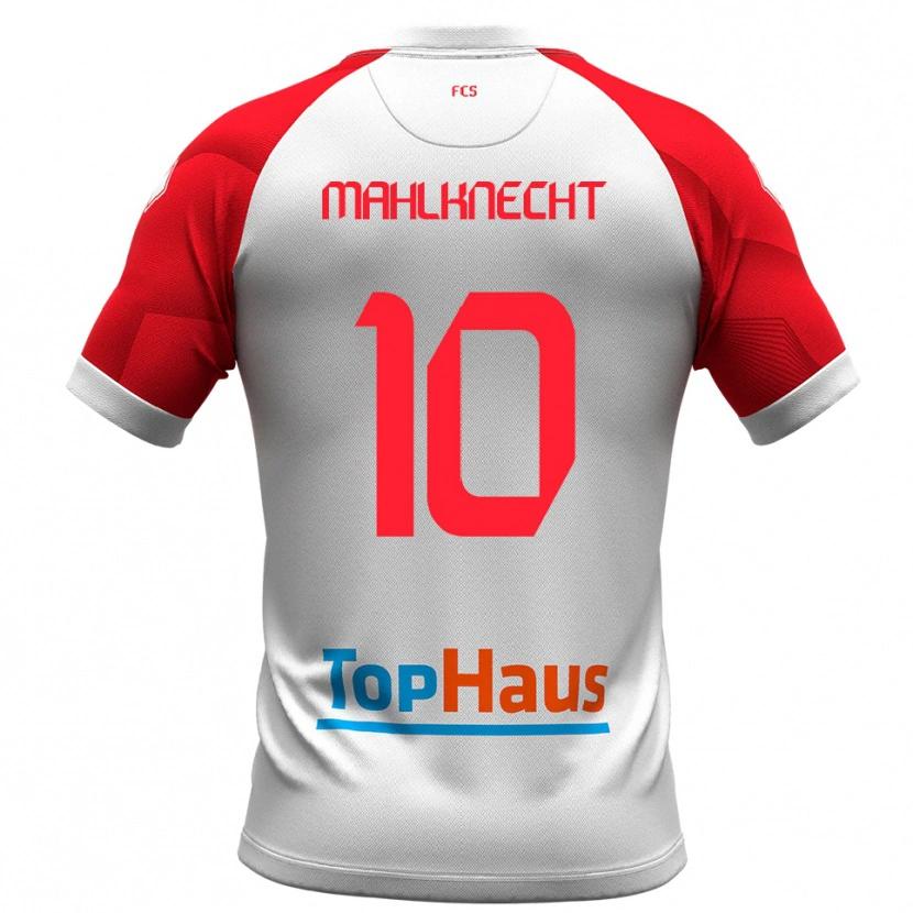 Danxen Niño Camiseta Felix Mahlknecht #10 Blanco Rojo 1ª Equipación 2025/26 La Camisa
