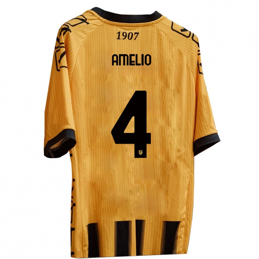 Danxen Niño Camiseta Ciro Amelio #4 Amarillo Negro 1ª Equipación 2025/26 La Camisa