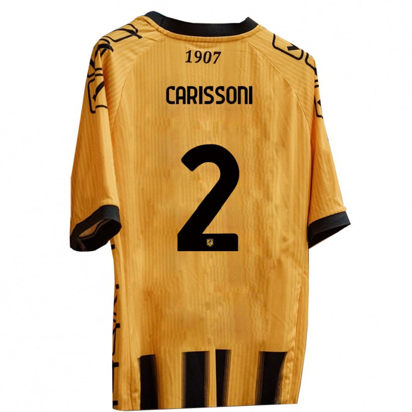 Danxen Niño Camiseta Lorenzo Carissoni #2 Amarillo Negro 1ª Equipación 2025/26 La Camisa