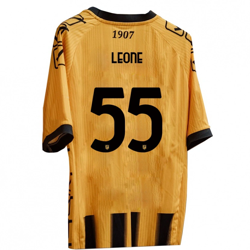 Danxen Niño Camiseta Giuseppe Leone #55 Amarillo Negro 1ª Equipación 2025/26 La Camisa
