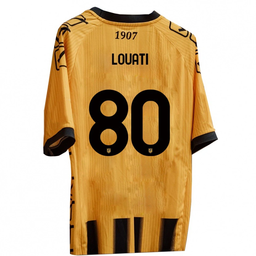 Danxen Niño Camiseta Alessandro Louati #80 Amarillo Negro 1ª Equipación 2025/26 La Camisa