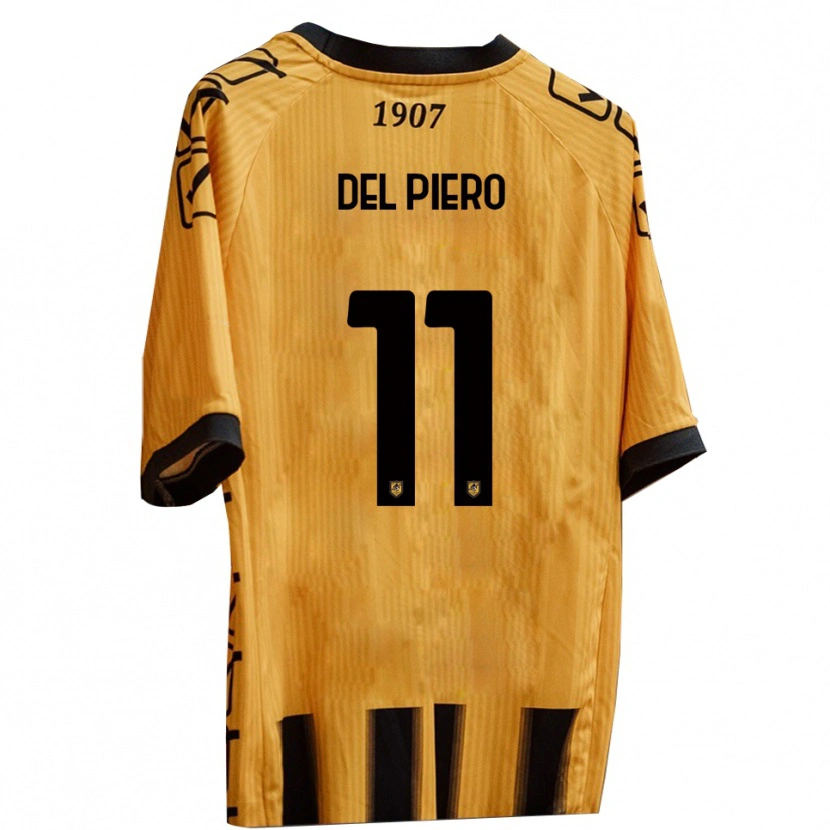 Danxen Niño Camiseta Lorenzo Del Piero #11 Amarillo Negro 1ª Equipación 2025/26 La Camisa