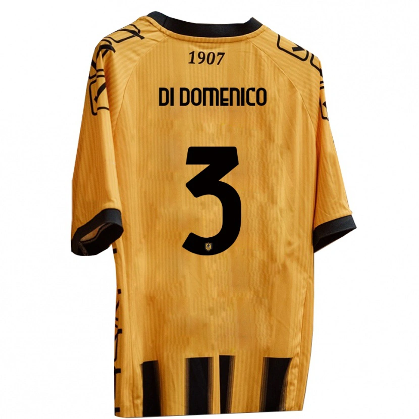 Danxen Niño Camiseta Alfredo Di Domenico #3 Amarillo Negro 1ª Equipación 2025/26 La Camisa