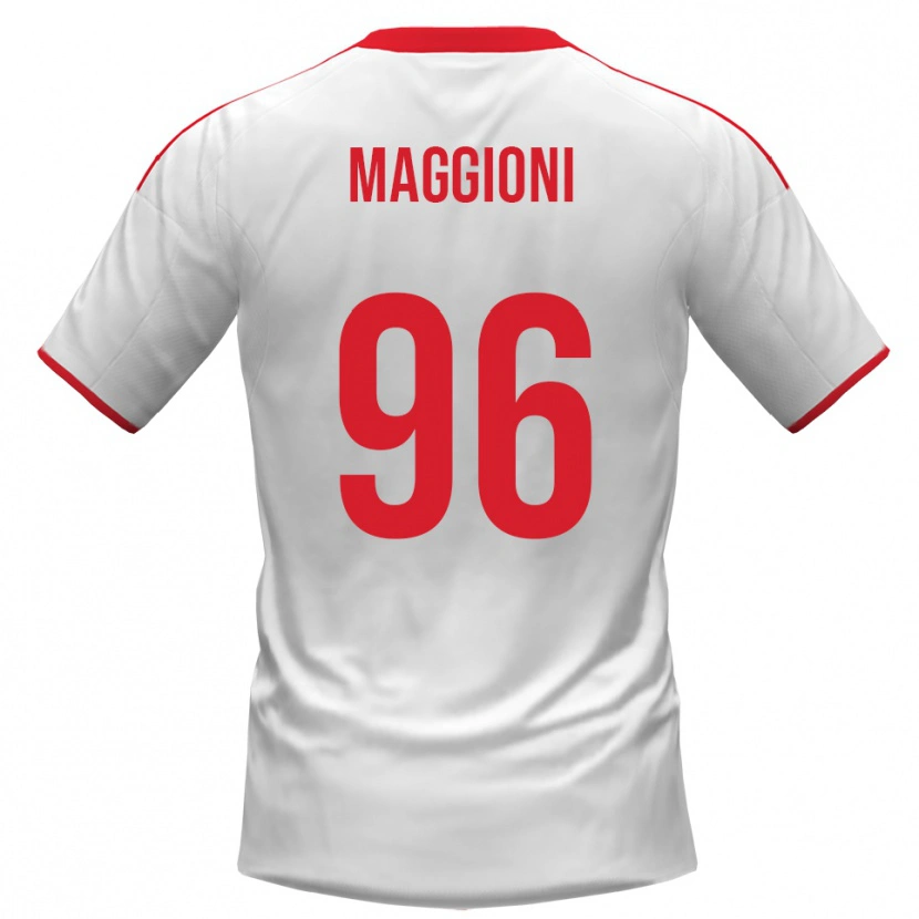 Danxen Niño Camiseta Tommaso Maggioni #96 Blanco Rojo 1ª Equipación 2025/26 La Camisa