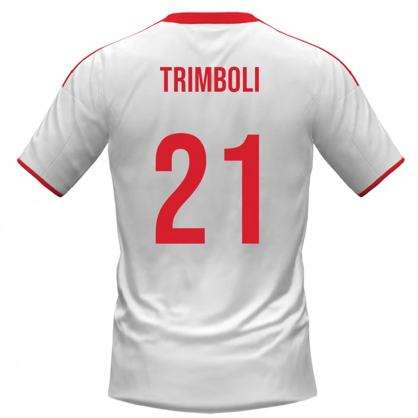 Danxen Niño Camiseta Simone Trimboli #21 Blanco Rojo 1ª Equipación 2025/26 La Camisa