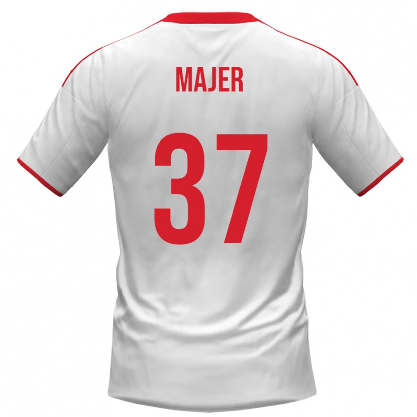 Danxen Niño Camiseta Zan Majer #37 Blanco Rojo 1ª Equipación 2025/26 La Camisa