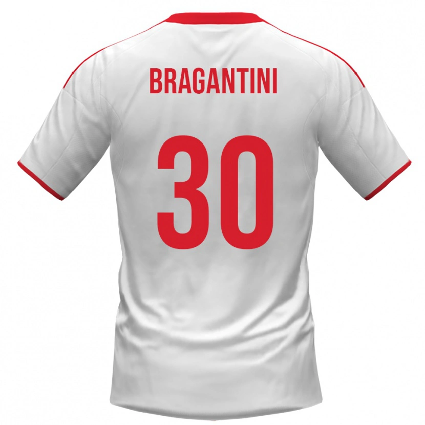 Danxen Niño Camiseta Davide Bragantini #30 Blanco Rojo 1ª Equipación 2025/26 La Camisa