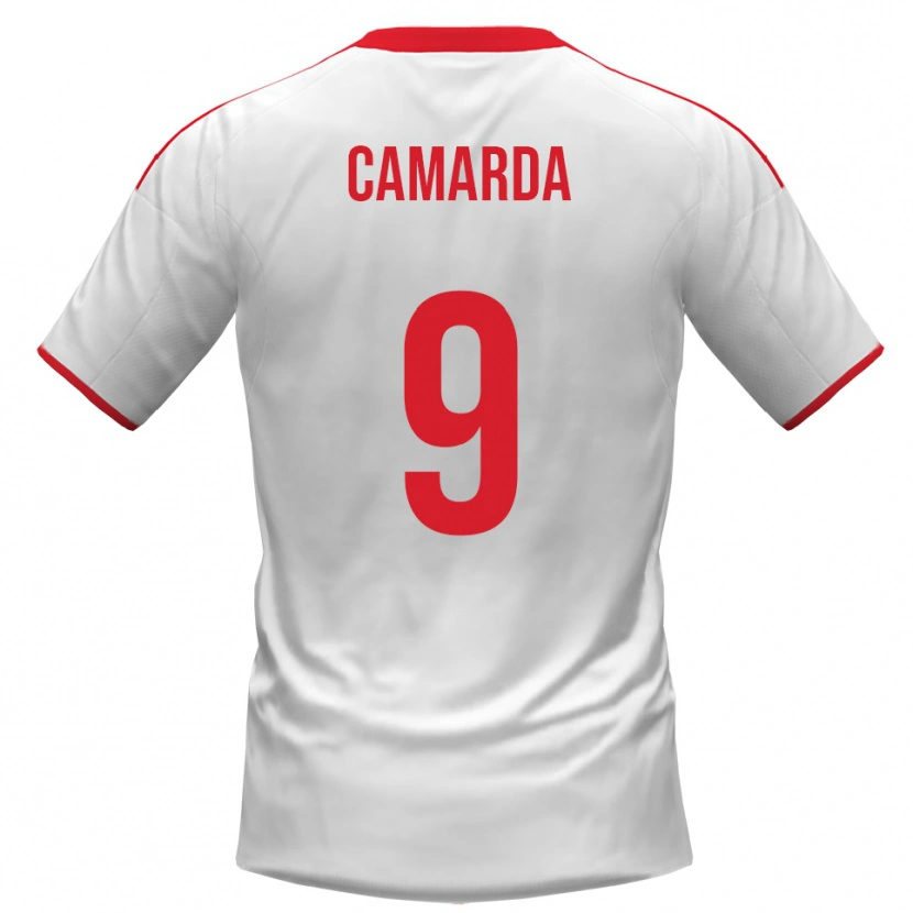 Danxen Niño Camiseta Nicolò Camarda #9 Blanco Rojo 1ª Equipación 2025/26 La Camisa