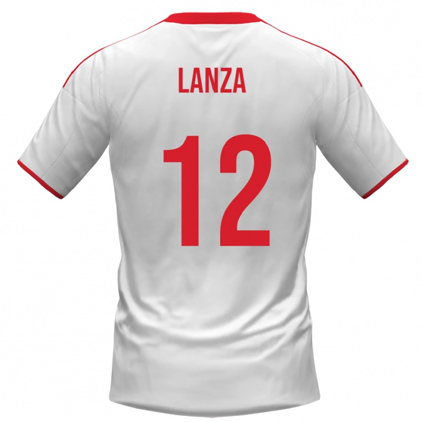Danxen Niño Camiseta Cesare Lanza #12 Blanco Rojo 1ª Equipación 2025/26 La Camisa