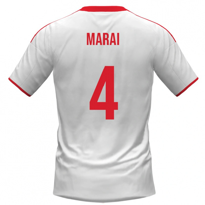 Danxen Niño Camiseta Cristian Marai #4 Blanco Rojo 1ª Equipación 2025/26 La Camisa