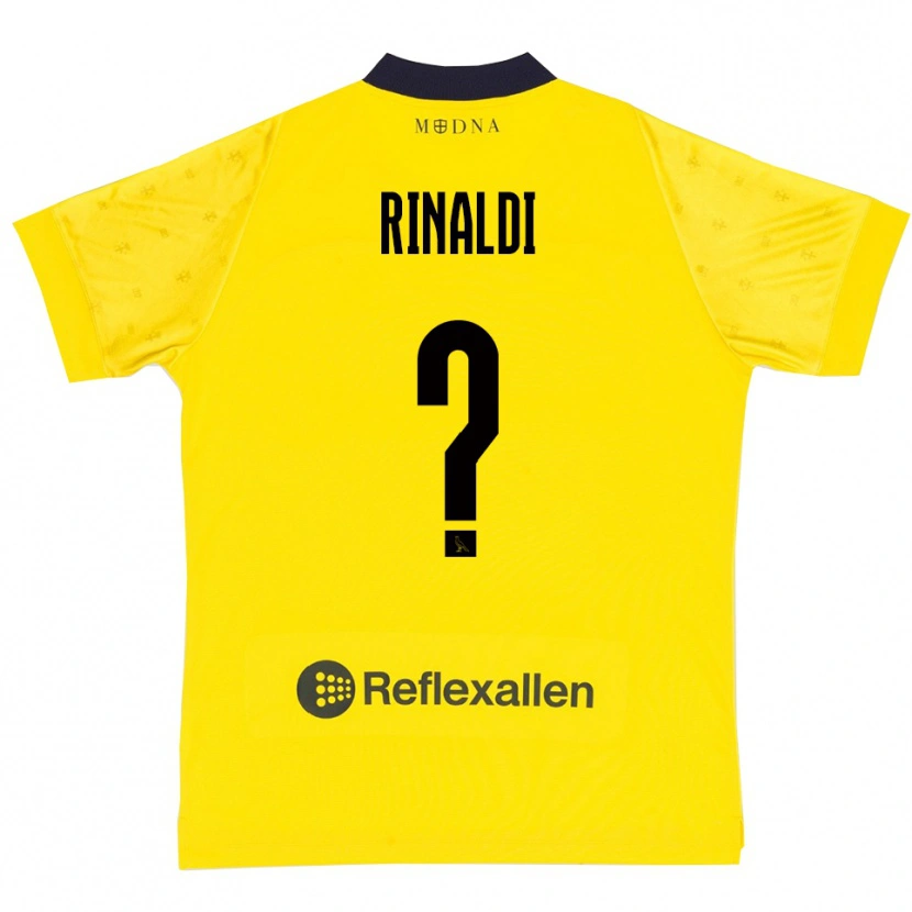 Danxen Niño Camiseta Joshua Rinaldi #0 Amarillo Marino 1ª Equipación 2025/26 La Camisa
