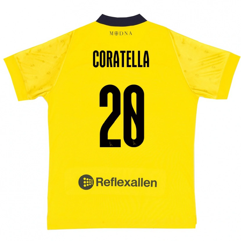 Danxen Niño Camiseta Fabio Coratella #20 Amarillo Marino 1ª Equipación 2025/26 La Camisa