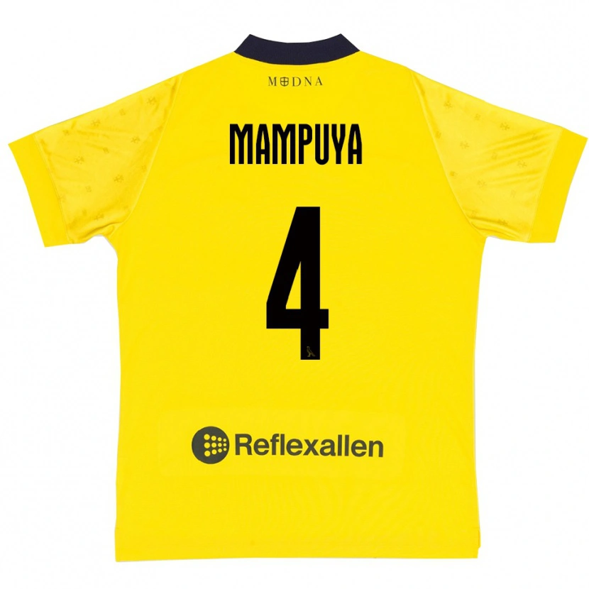 Danxen Niño Camiseta Donel Mampuya #4 Amarillo Marino 1ª Equipación 2025/26 La Camisa