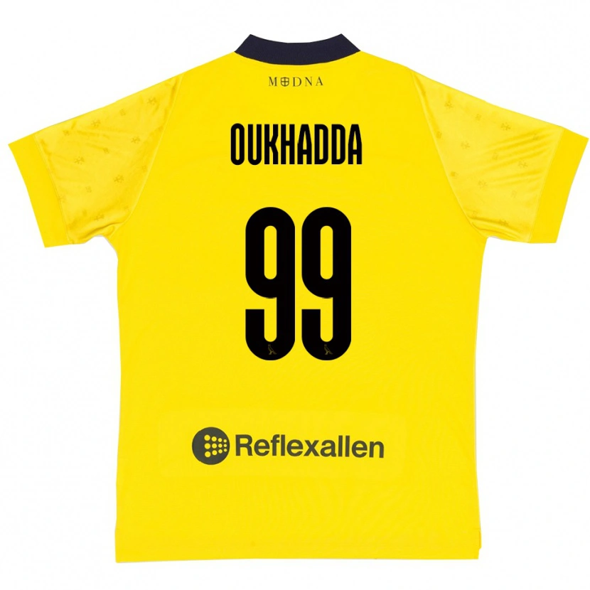 Danxen Niño Camiseta Shady Oukhadda #99 Amarillo Marino 1ª Equipación 2025/26 La Camisa