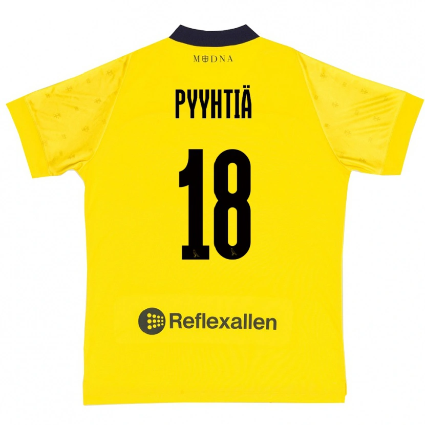Danxen Niño Camiseta Niklas Pyyhtiä #18 Amarillo Marino 1ª Equipación 2025/26 La Camisa