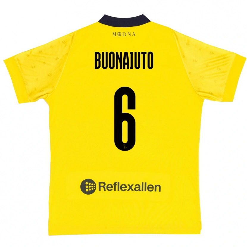 Danxen Niño Camiseta Alessandro Buonaiuto #6 Amarillo Marino 1ª Equipación 2025/26 La Camisa