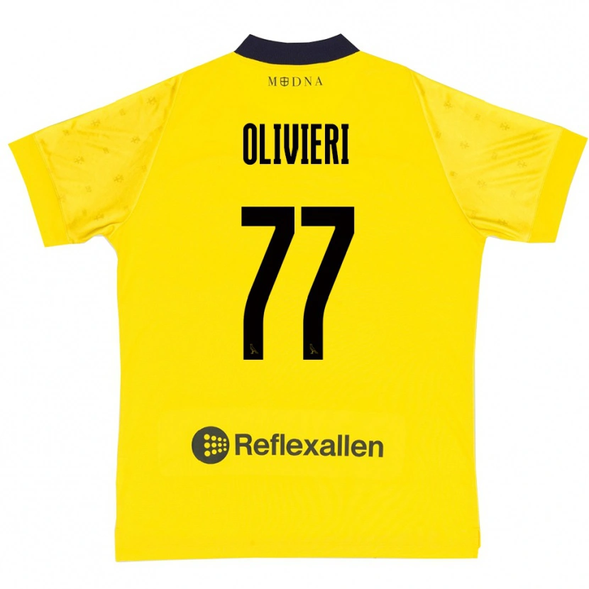 Danxen Niño Camiseta Edoardo Olivieri #77 Amarillo Marino 1ª Equipación 2025/26 La Camisa