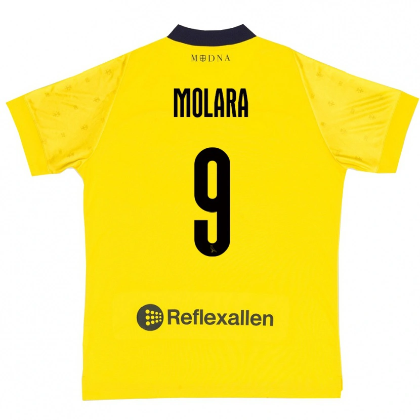 Danxen Niño Camiseta Christian Molara #9 Amarillo Marino 1ª Equipación 2025/26 La Camisa