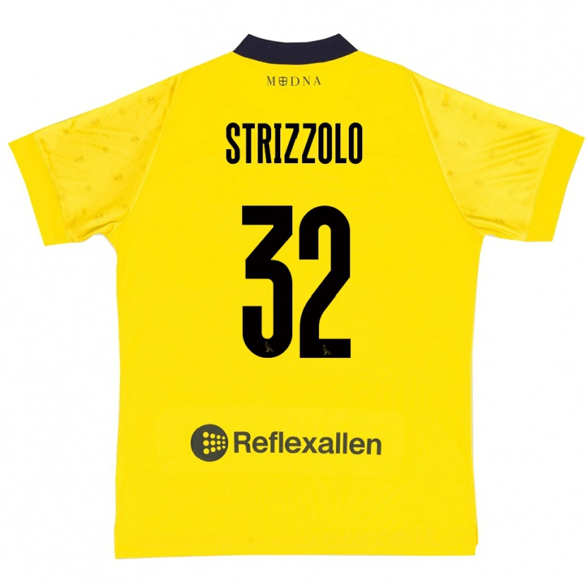 Danxen Niño Camiseta Luca Strizzolo #32 Amarillo Marino 1ª Equipación 2025/26 La Camisa