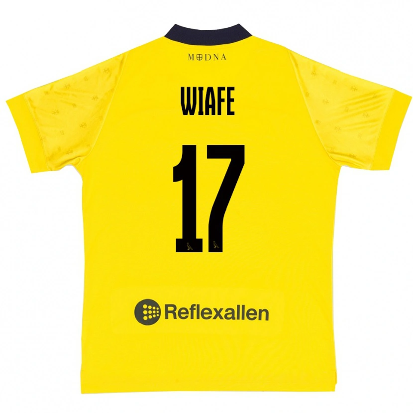 Danxen Niño Camiseta Samuel Wiafe #17 Amarillo Marino 1ª Equipación 2025/26 La Camisa