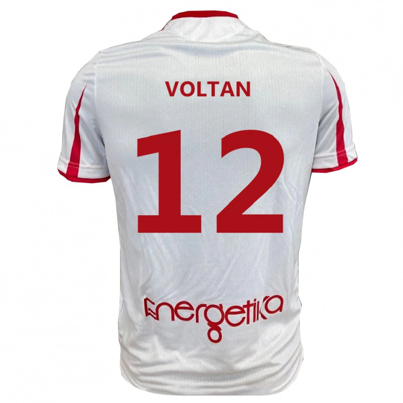 Danxen Niño Camiseta Michele Voltan #12 Blanco Rojo 1ª Equipación 2025/26 La Camisa