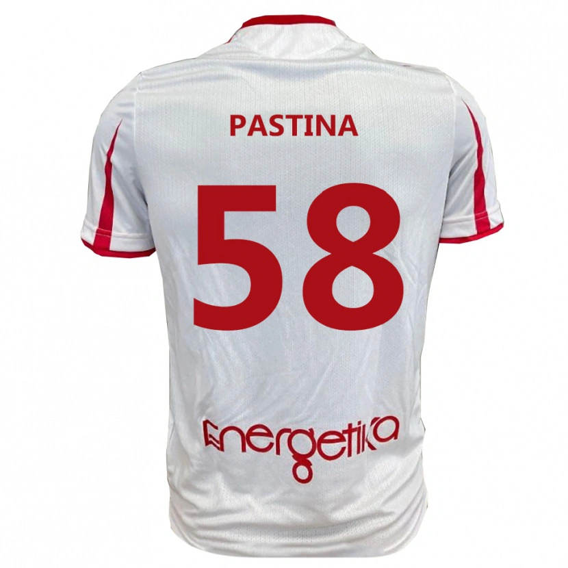 Danxen Niño Camiseta Christian Pastina #58 Blanco Rojo 1ª Equipación 2025/26 La Camisa
