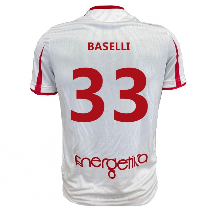 Danxen Niño Camiseta Daniele Baselli #33 Blanco Rojo 1ª Equipación 2025/26 La Camisa