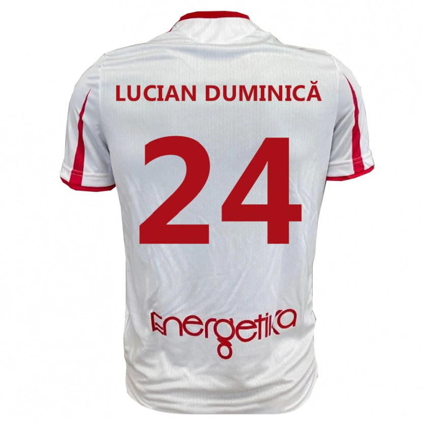 Danxen Niño Camiseta Nicolae Lucian Duminică #24 Blanco Rojo 1ª Equipación 2025/26 La Camisa