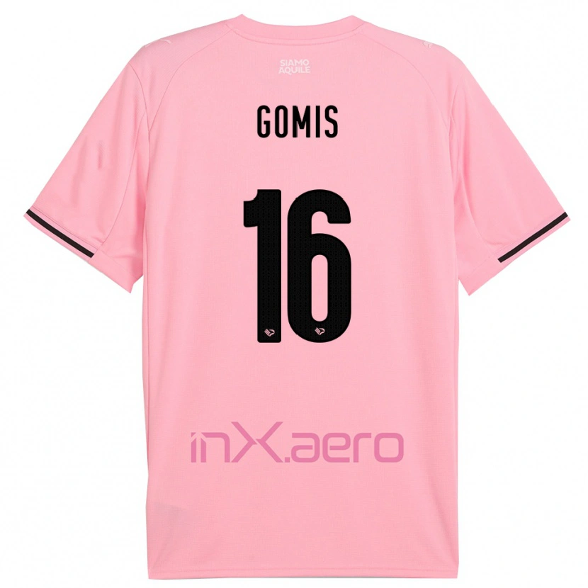 Danxen Niño Camiseta Alfred Gomis #16 Rosa Negro 1ª Equipación 2025/26 La Camisa
