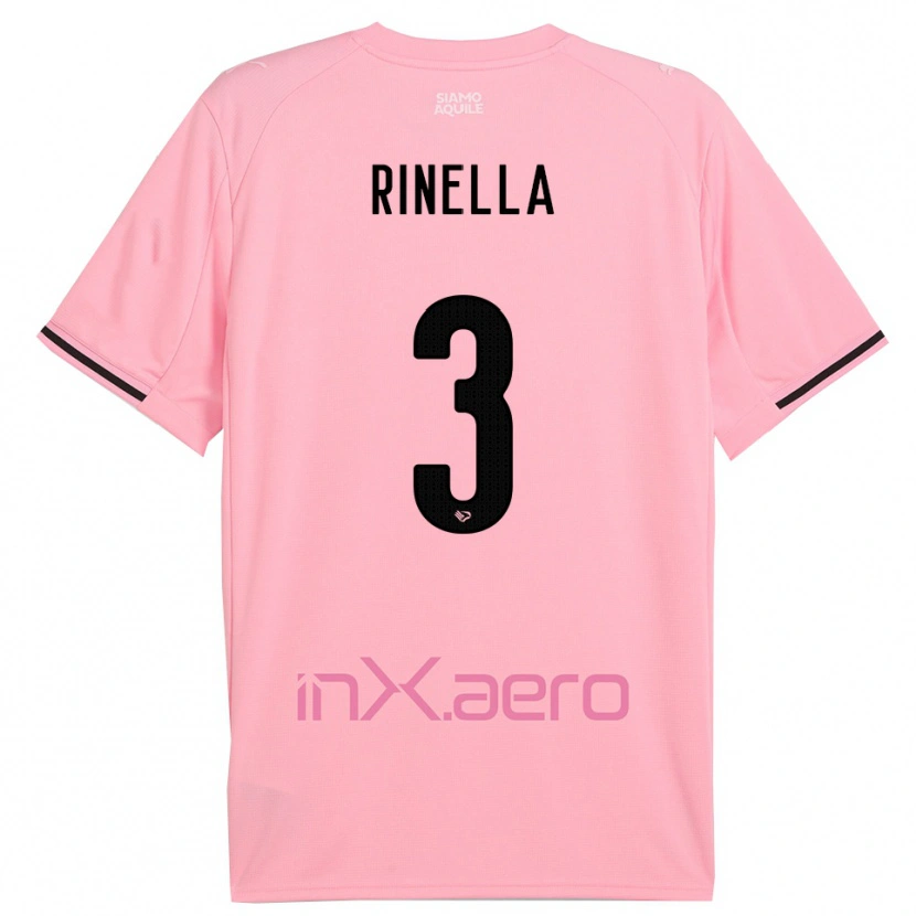 Danxen Niño Camiseta Alessandro Rinella #3 Rosa Negro 1ª Equipación 2025/26 La Camisa