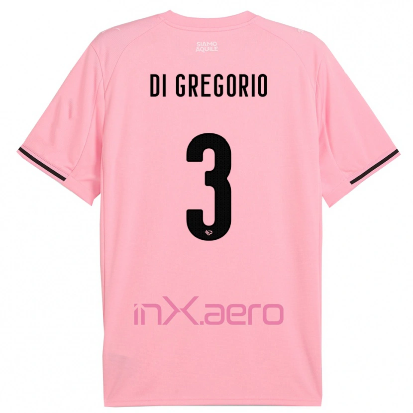 Danxen Niño Camiseta Angelo Di Gregorio #3 Rosa Negro 1ª Equipación 2025/26 La Camisa