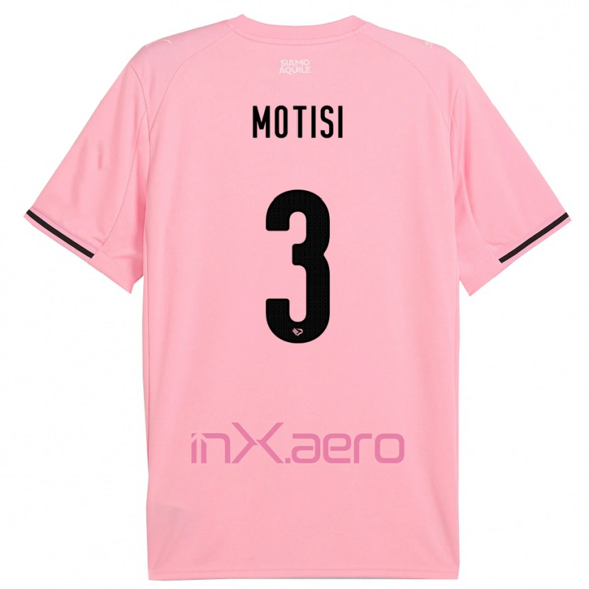 Danxen Niño Camiseta Giuseppe Motisi #3 Rosa Negro 1ª Equipación 2025/26 La Camisa