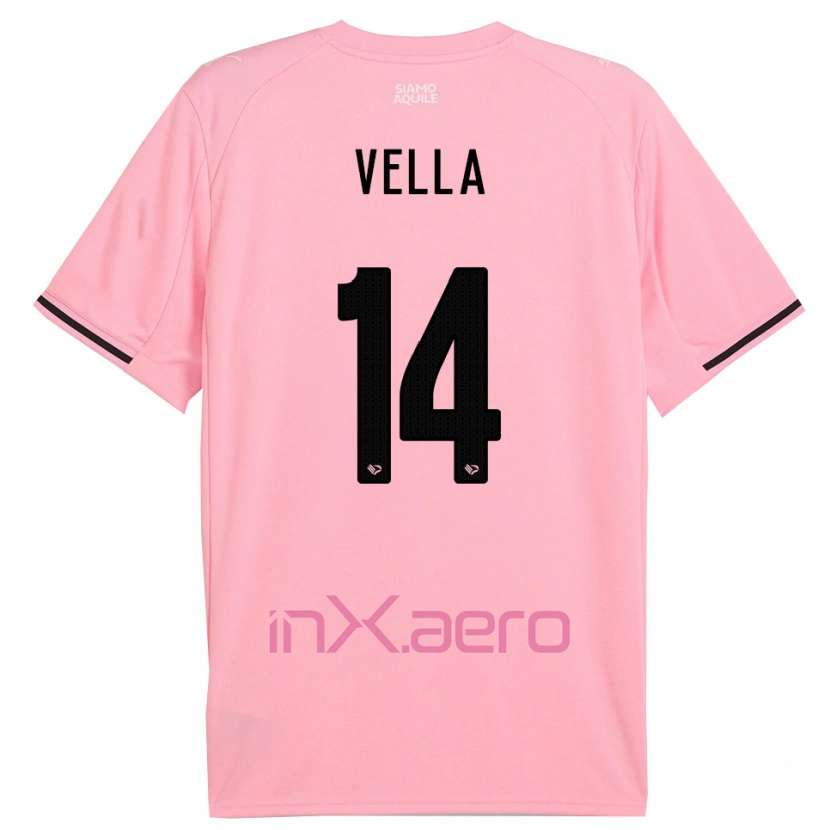 Danxen Niño Camiseta Andreas Vella #14 Rosa Negro 1ª Equipación 2025/26 La Camisa