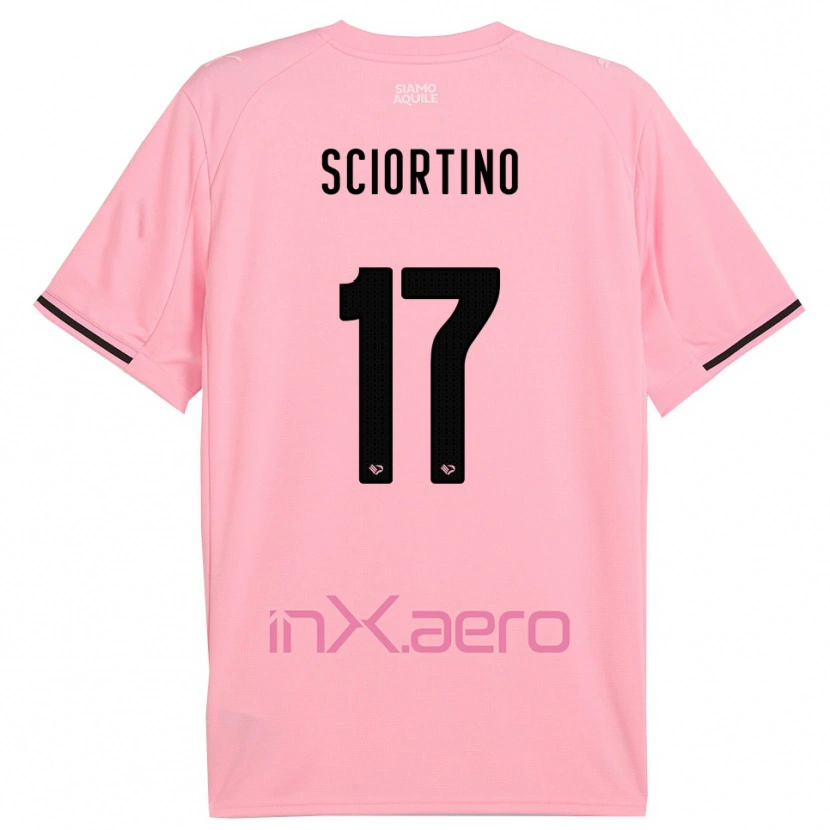 Danxen Niño Camiseta Riccardo Sciortino #17 Rosa Negro 1ª Equipación 2025/26 La Camisa