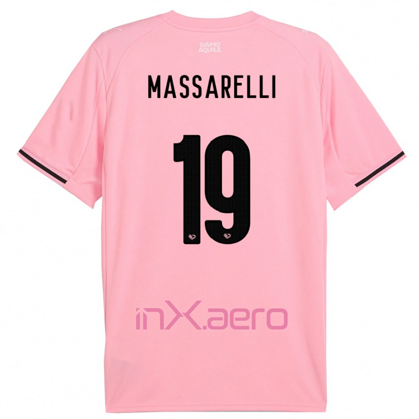 Danxen Niño Camiseta Francesco Massarelli #19 Rosa Negro 1ª Equipación 2025/26 La Camisa