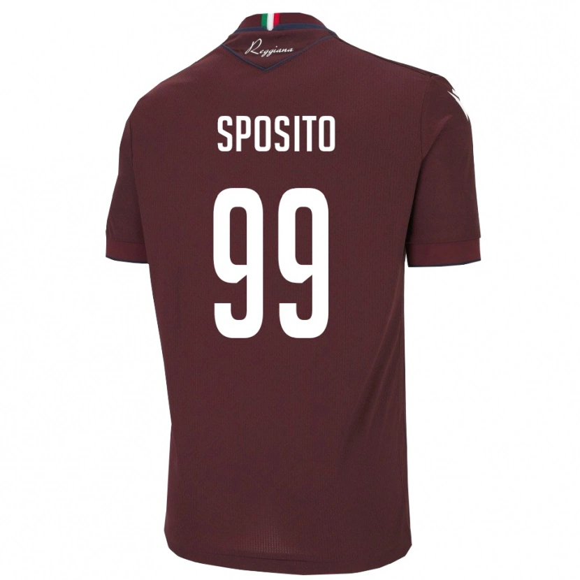 Danxen Niño Camiseta Alex Sposito #99 Borgoña Blanco 1ª Equipación 2025/26 La Camisa