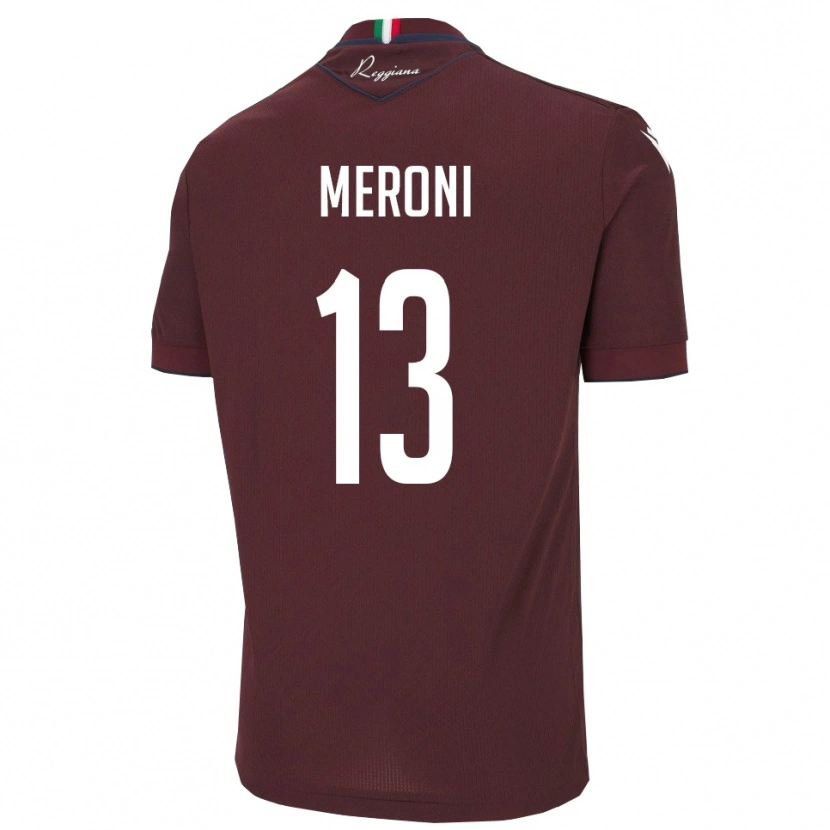 Danxen Niño Camiseta Andrea Meroni #13 Borgoña Blanco 1ª Equipación 2025/26 La Camisa