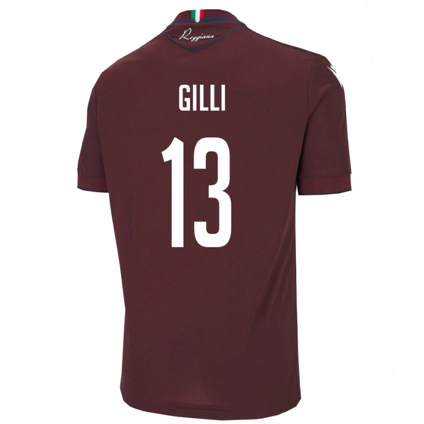 Danxen Niño Camiseta Alberto Gilli #13 Borgoña Blanco 1ª Equipación 2025/26 La Camisa