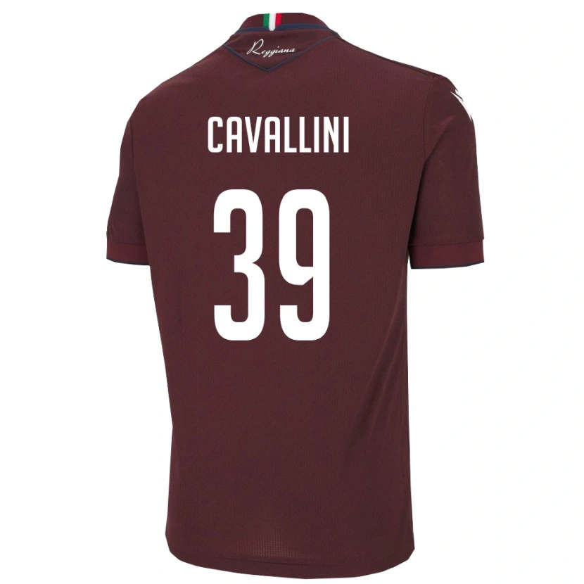 Danxen Niño Camiseta Giacomo Cavallini #39 Borgoña Blanco 1ª Equipación 2025/26 La Camisa