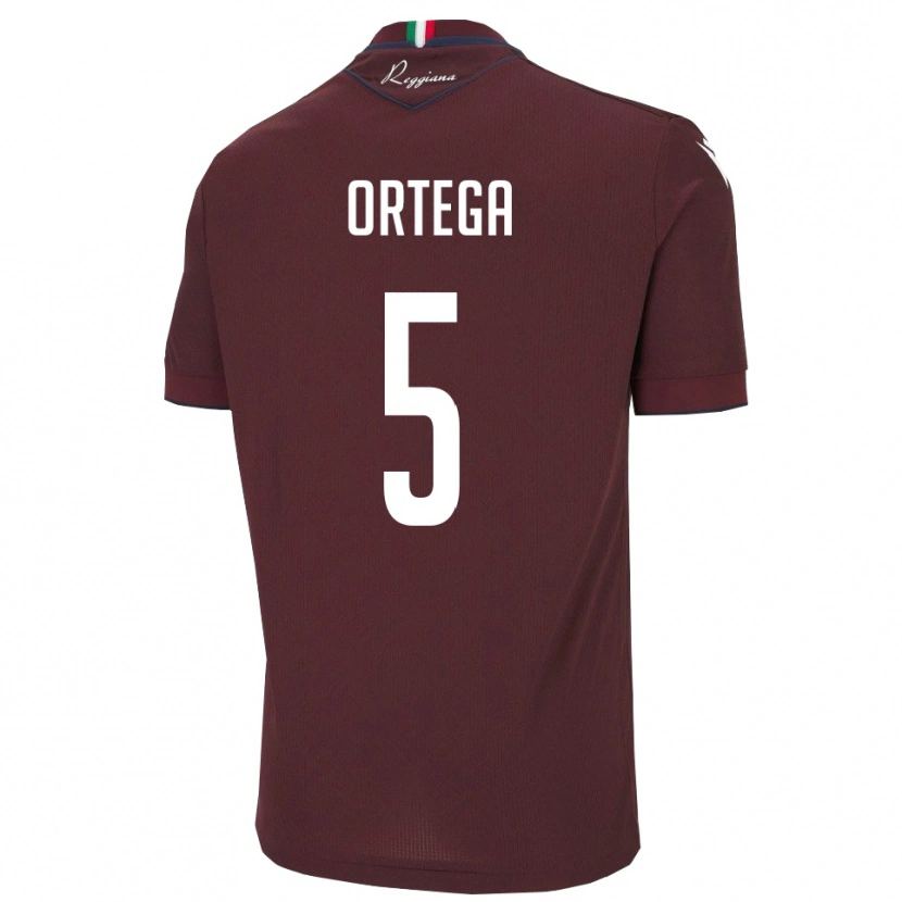 Danxen Niño Camiseta Jean Paulo Cardona Ortega #5 Borgoña Blanco 1ª Equipación 2025/26 La Camisa