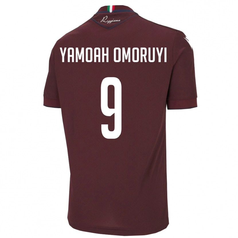 Danxen Niño Camiseta Jeremiah Yamoah Omoruyi #9 Borgoña Blanco 1ª Equipación 2025/26 La Camisa