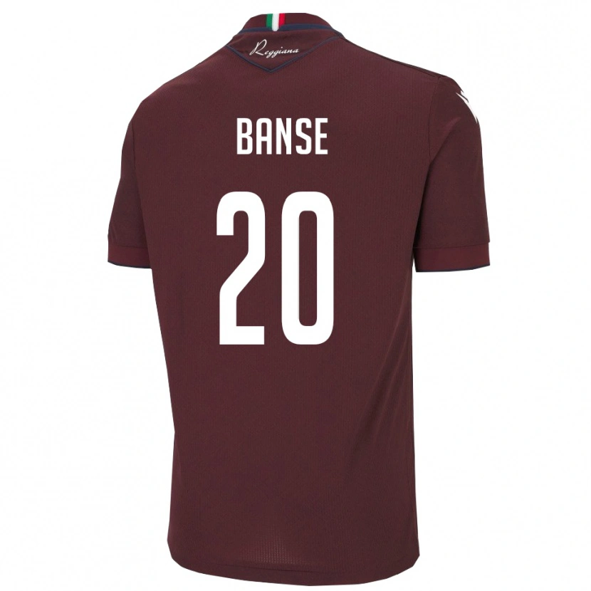 Danxen Niño Camiseta Ousmane Banse #20 Borgoña Blanco 1ª Equipación 2025/26 La Camisa