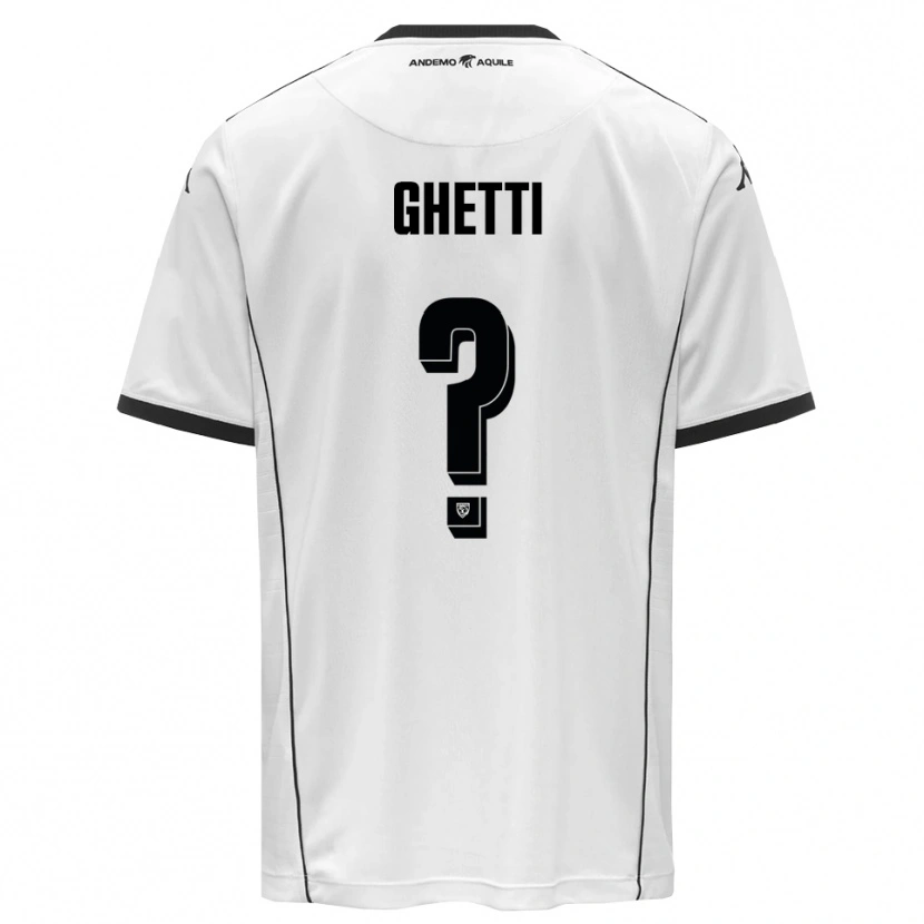 Danxen Niño Camiseta Davide Ghetti #0 Blanco Negro 1ª Equipación 2025/26 La Camisa