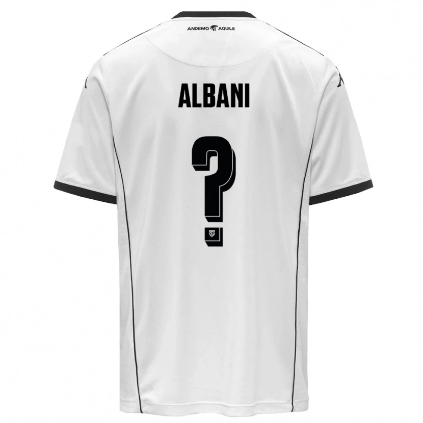 Danxen Niño Camiseta Fabio Albani #0 Blanco Negro 1ª Equipación 2025/26 La Camisa