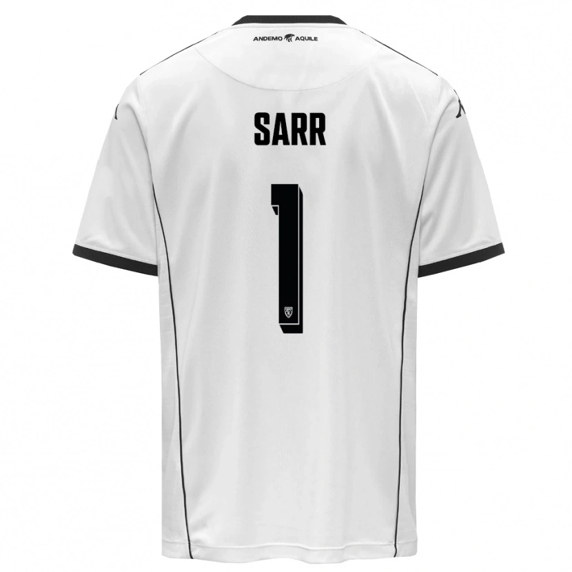 Danxen Niño Camiseta Mouhamadou Sarr #1 Blanco Negro 1ª Equipación 2025/26 La Camisa