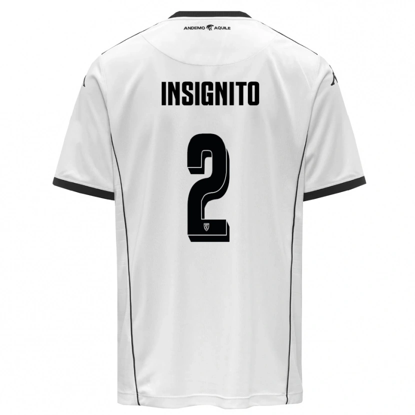 Danxen Niño Camiseta Alessio Insignito #2 Blanco Negro 1ª Equipación 2025/26 La Camisa
