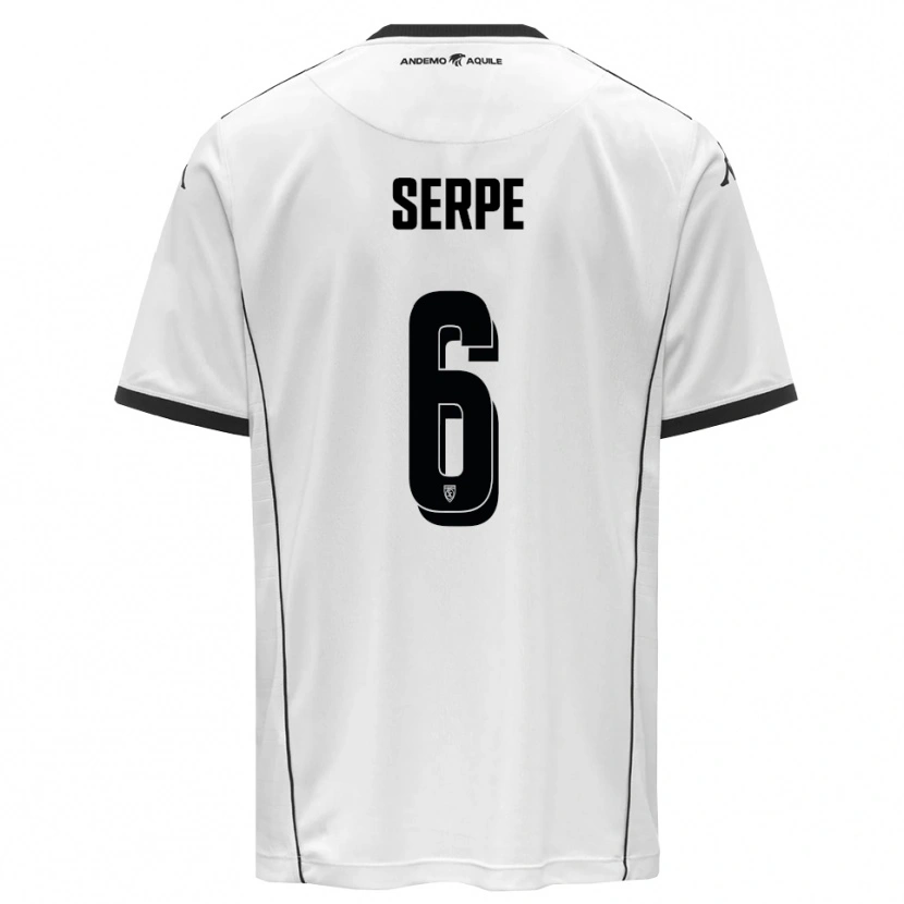 Danxen Niño Camiseta Laurens Serpe #6 Blanco Negro 1ª Equipación 2025/26 La Camisa