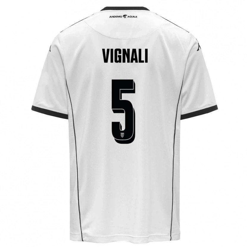 Danxen Niño Camiseta Diego Vignali #5 Blanco Negro 1ª Equipación 2025/26 La Camisa